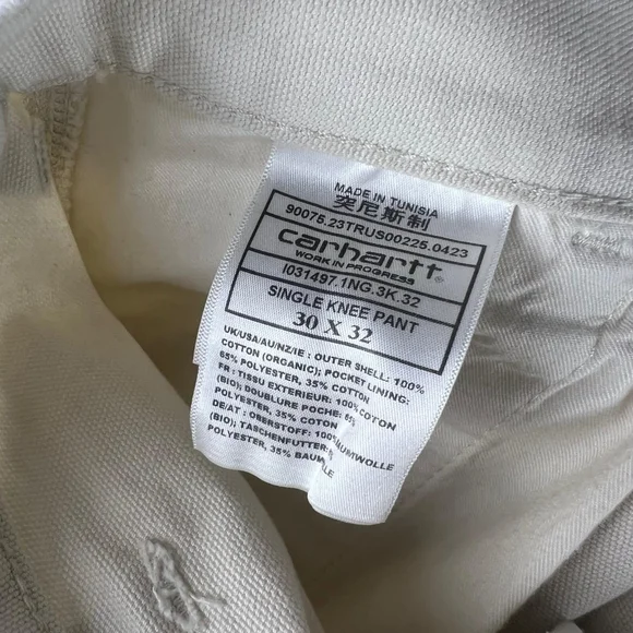 Carhartt WIP Single Knee Pant - Off White - Picture 5 of 6
